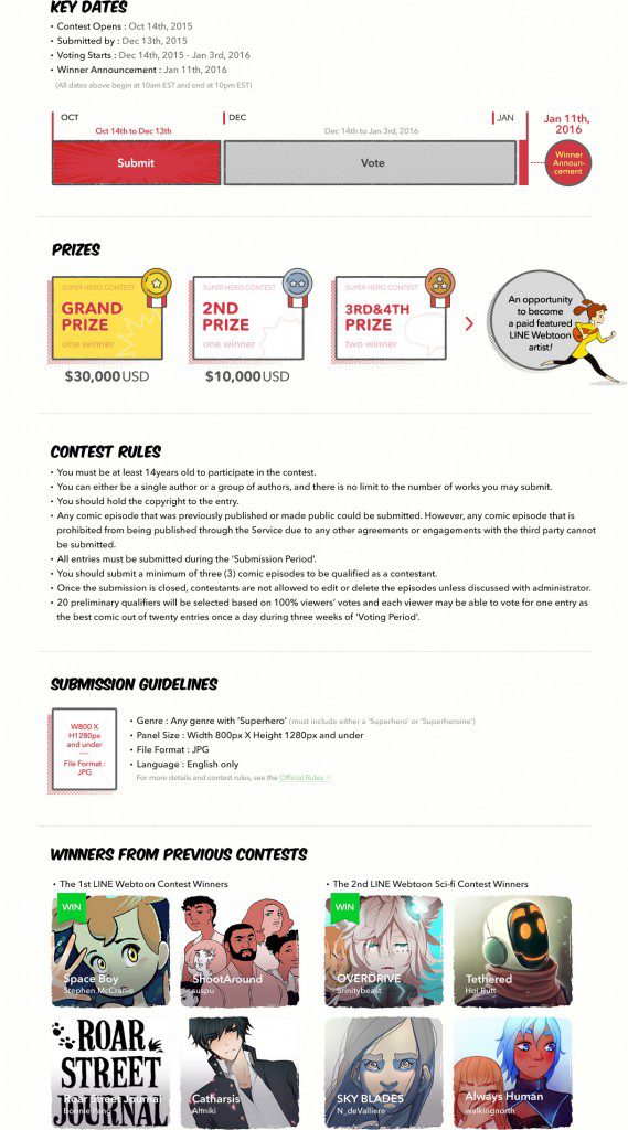 Cuộc thi truyện tranh Pow!Entertainment thể lệ