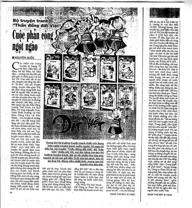 Bài báo về Thần Đồng Đất Việt