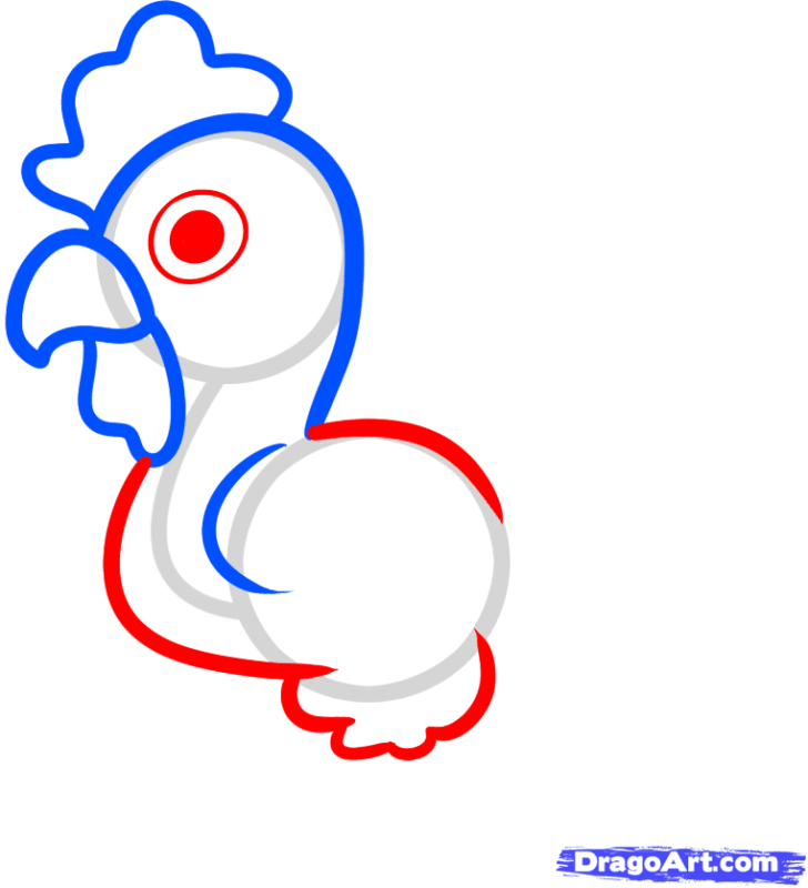 Choáng với cách vẽ chú gà trông cực đơn giản 4