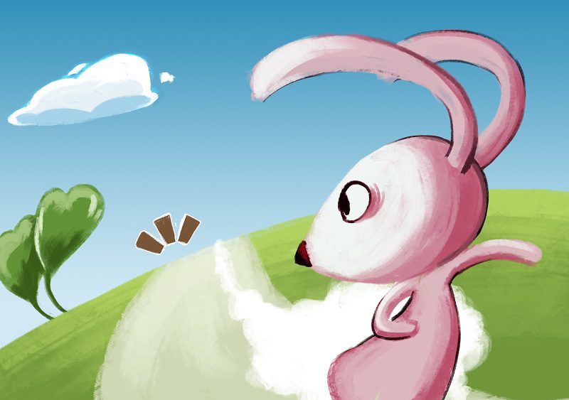 học digital painting minh họa rùa và thỏ