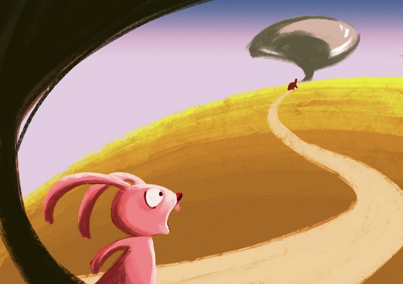 học digital painting minh họa rùa và thỏ