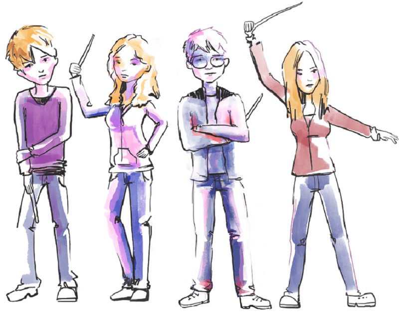 đồ họa raster phong cách màu nước