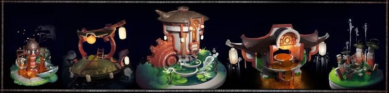 tổng hợp sản phẩm thiết kế đạo cụ phong cách Nhật Bản Artstation Challenge