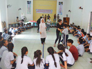 học viên Viện Truyện tranh và Hoạt hình tại trường khuyết tật Nhân Ái 1