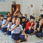 học viên Viện Truyện tranh và Hoạt hình tại trường khuyết tật Nhân Ái 5