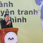 họa sĩ Trang Đức Huy chia sẻ tại lễ khai giảng Viện Truyện tranh và Hoạt hình 1