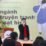 Họa sĩ Nguyễn Bạch Dương chia sẻ tại lễ khai giảng Viện Truyện tranh và Hoạt hình