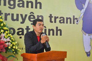 họa sĩ Trang Đức Huy chia sẻ tại lễ khai giảng Viện Truyện tranh và Hoạt hình