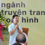 học viên khóa 3 Phan Thanh Sang chia sẻ tại Lễ khai giảng Viện Truyện tranh và Hoạt hình