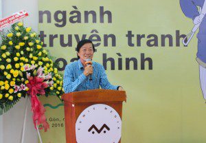 Nhiếp ảnh gia Duy Anh chia sẻ tại lễ khai giảng Viện Truyện tranh và Hoạt hình