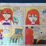 tranh vẽ cuối khóa manga comics của Trân Hà