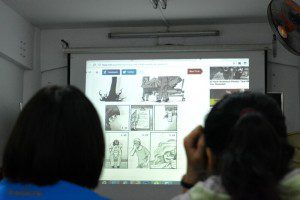 giờ học kịch bản của lớp vẽ truyện tranh cấp tốc 1