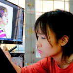 Học viên ngành hoạt hình CMA thực hiện bài vẽ trên máy 1