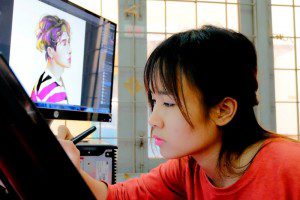 Học viên ngành hoạt hình CMA thực hiện bài vẽ trên máy 1