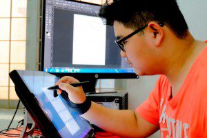 Học viên ngành hoạt hình CMA thực hiện bài vẽ trên máy 2